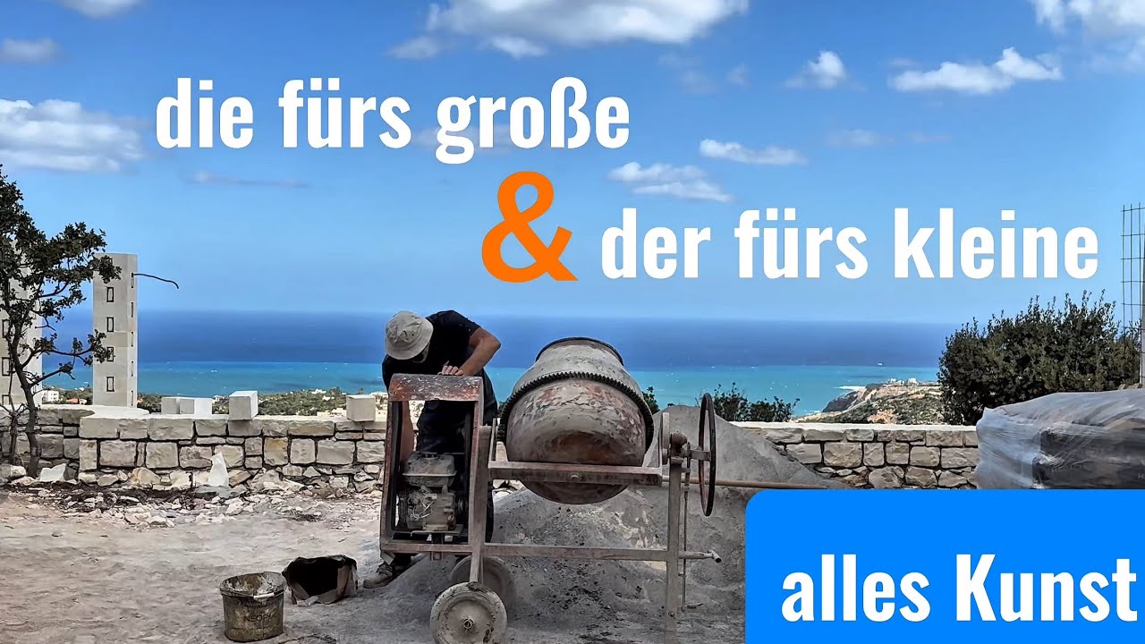 Natursteinmauer bauen & Besuch bei einem K&uuml;nstler in Heraklion 