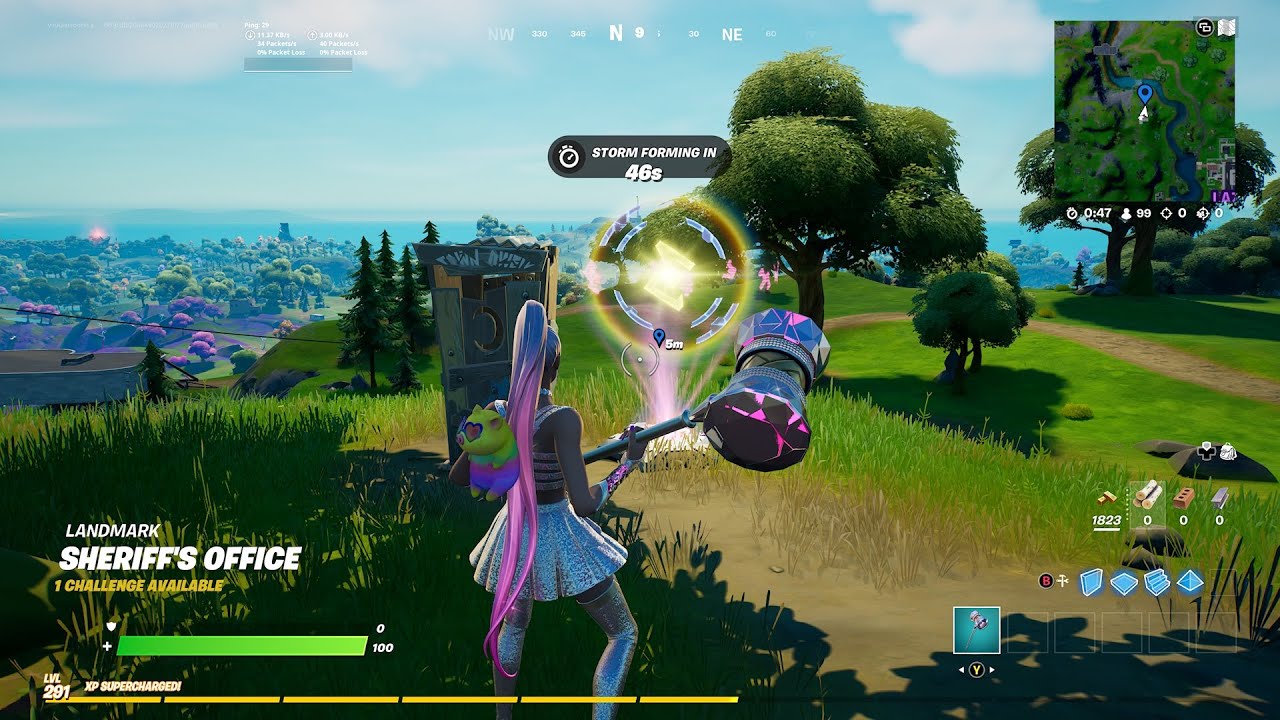 Use an Alien Hologram Pad at Risky Reels or the Sheriffs Office! Unlock Chrome Cloudcruiser Umbrella