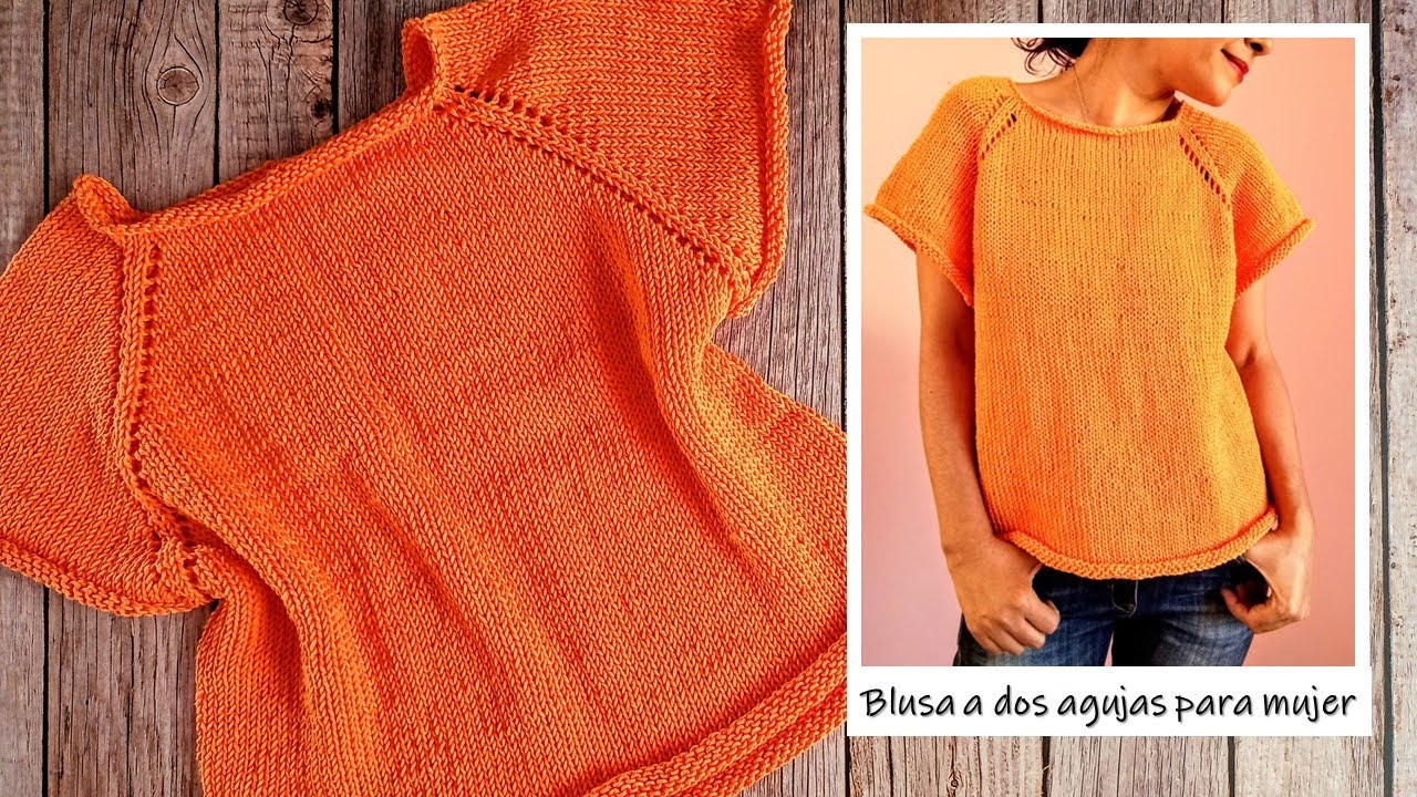 Blusa TOP DOWN (sin costuras) a dos agujas para mujer ¡paso a paso!