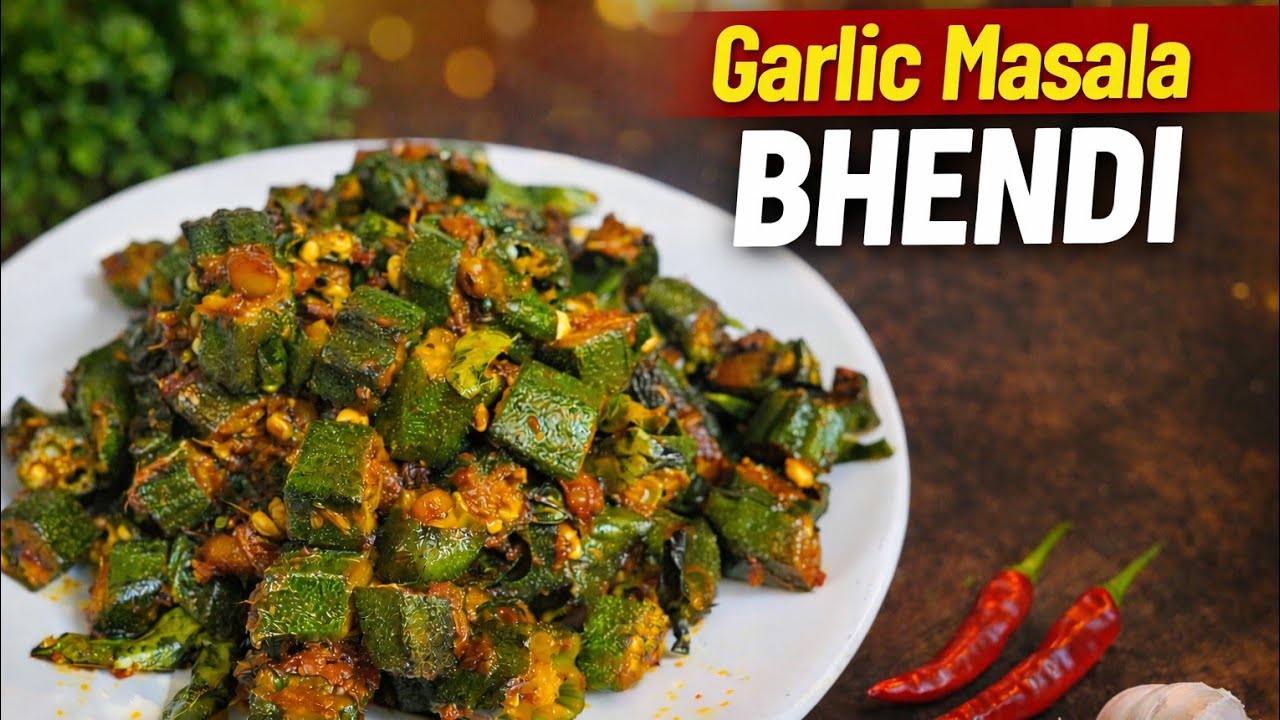 Garlic Masala Bhindi Fry | Non-Sticky Crispy Okra Recipe