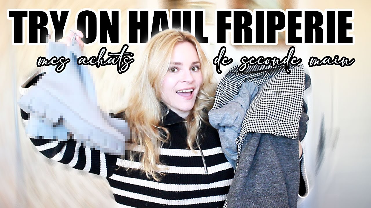 TRY ON HAUL FRIPERIE (LA CROIX ROUGE) TOUT CE QUE J'AI TROUVÉ POUR 23 EUROS | MODE DE SECONDE MAIN