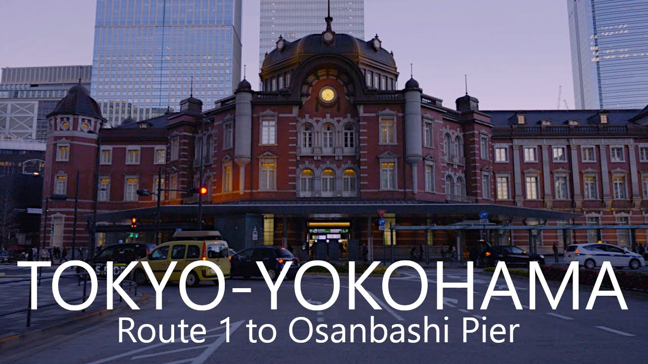 4K Night Drive | Tokyo Station to Osanbashi Pier, Yokohama Thru Route 1