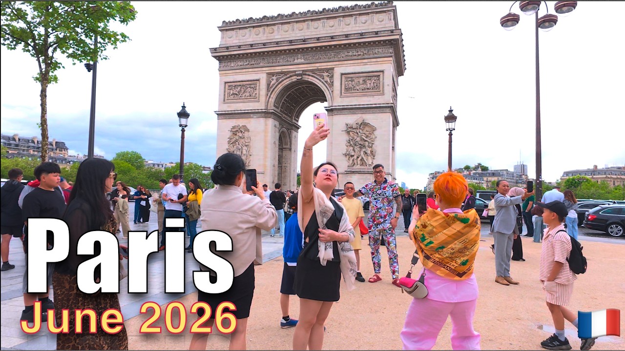 Walking in Paris, June 2026 🇫🇷 Champs-&Eacute;lys&eacute;es to Pont Alexandre III [4K HDR Binaural ASMR]