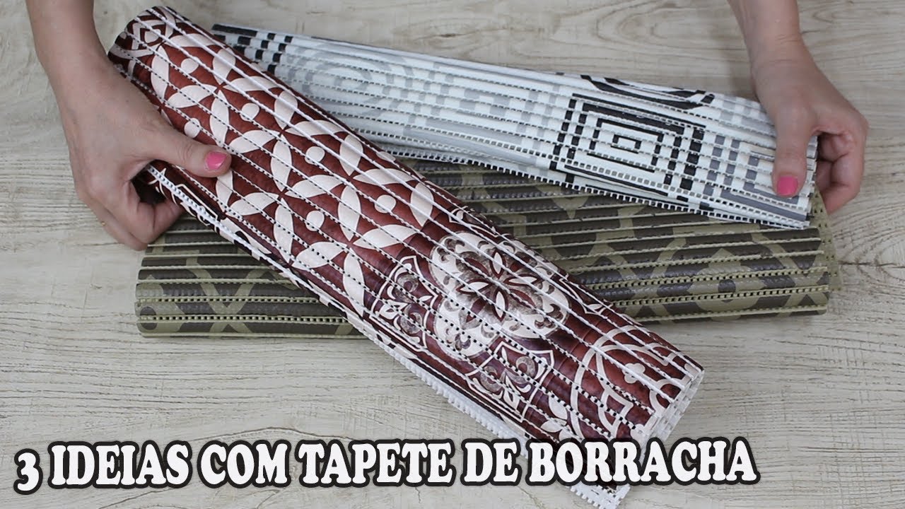 3 IDEIAS USANDO SOBRAS  DE TAPETE DE BORRACHA