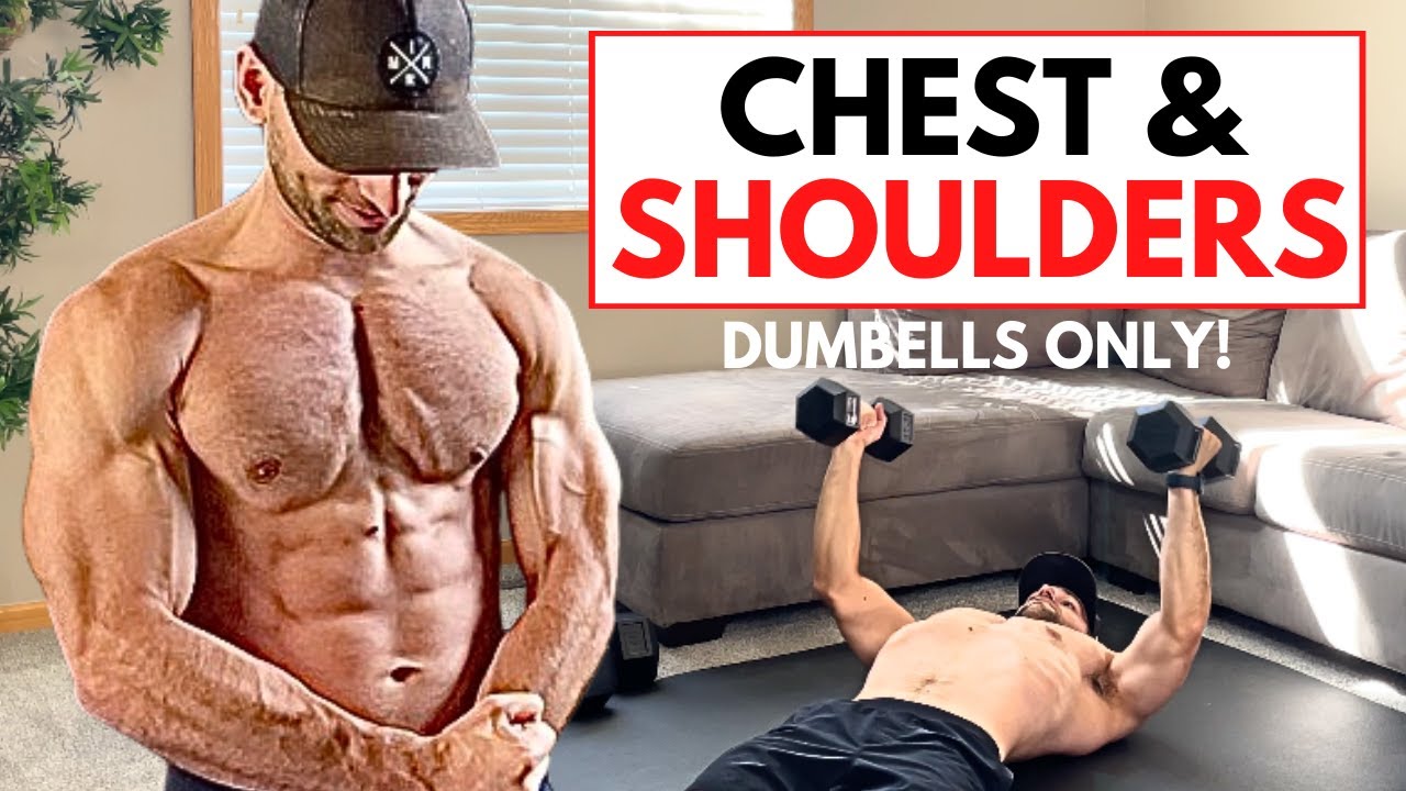 20 Min CHEST & SHOULDER Workout at Home | Dumbbells Only!