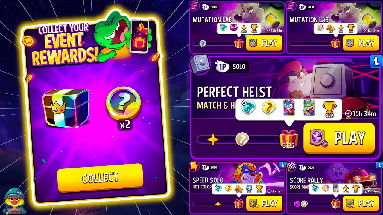 HIDDEN EVENT GIFTS 🔥 x5 Solo: Hot Color, Score Market, Match & Hatch, Mutation Lab 200 & 100 DNA