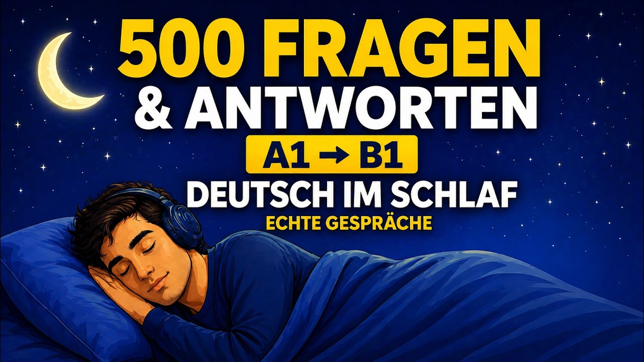 Deutsch lernen im Schlaf | 500 Fragen und Antworten f&uuml;r Alltag & echte Gespr&auml;che (A1&ndash;B1)