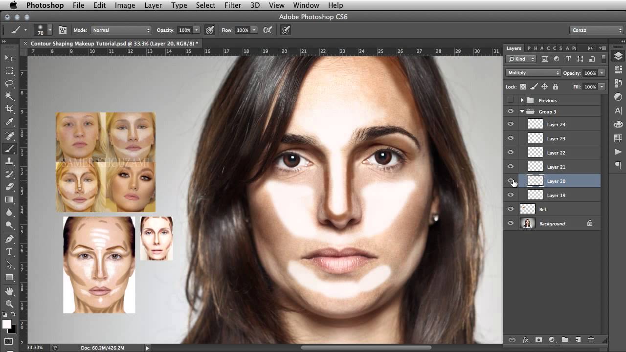 Contour Shaping - Photoshop Makeup Tutorial