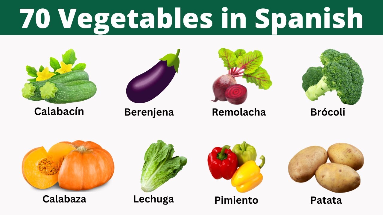 70 Vegetable names in Spanish | Vegetables in Spanish