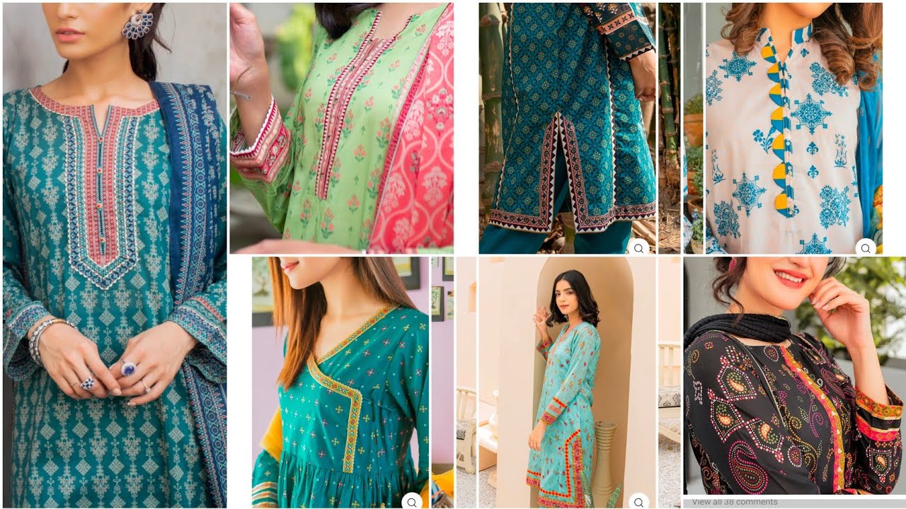 Different ways to use borders in dress designing ||Lawn dress designs for girls #dressdesigns