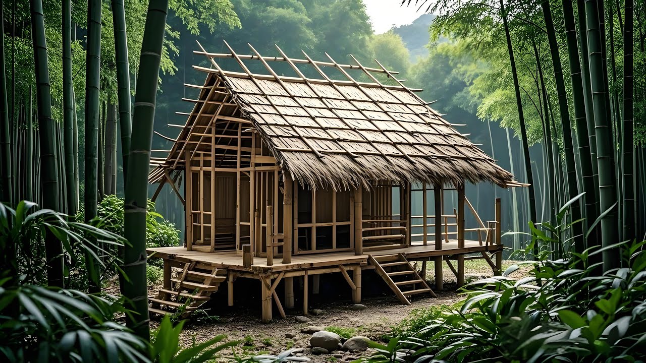 竹屋搭建挑战！一中国男子竟然在竹林里徒手建造起一栋豪宅？