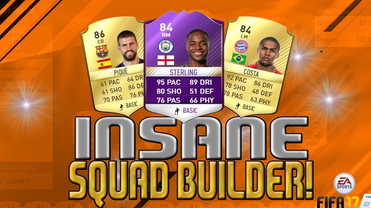 INSANE 100K SQUAD BUILDER!!! - FIFA 17 SQUAD BUILDER 100K- MY BEST FUT CHAMPIONS TEAM