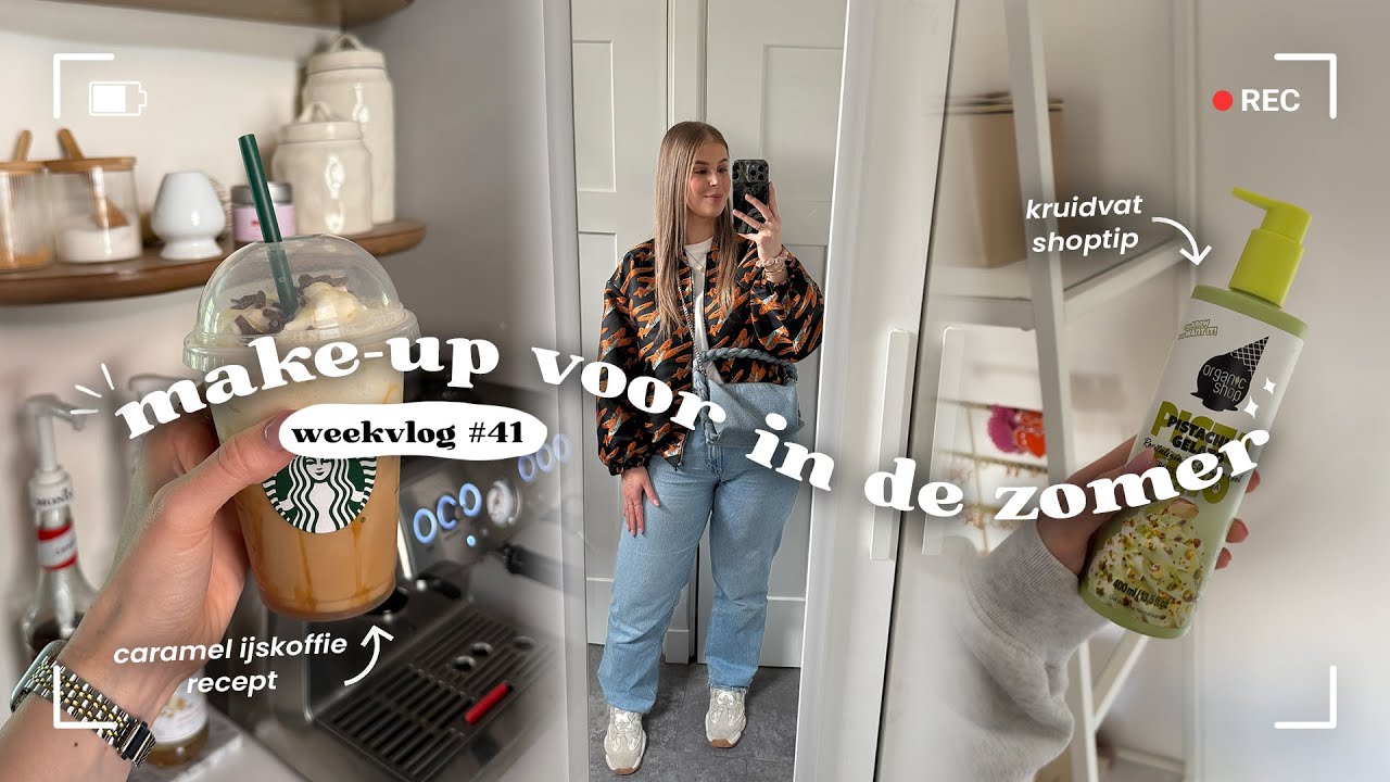 mijn geheim voor make-up in de hitte + frappuccino recept! 💄🥤 | weekvlog #41