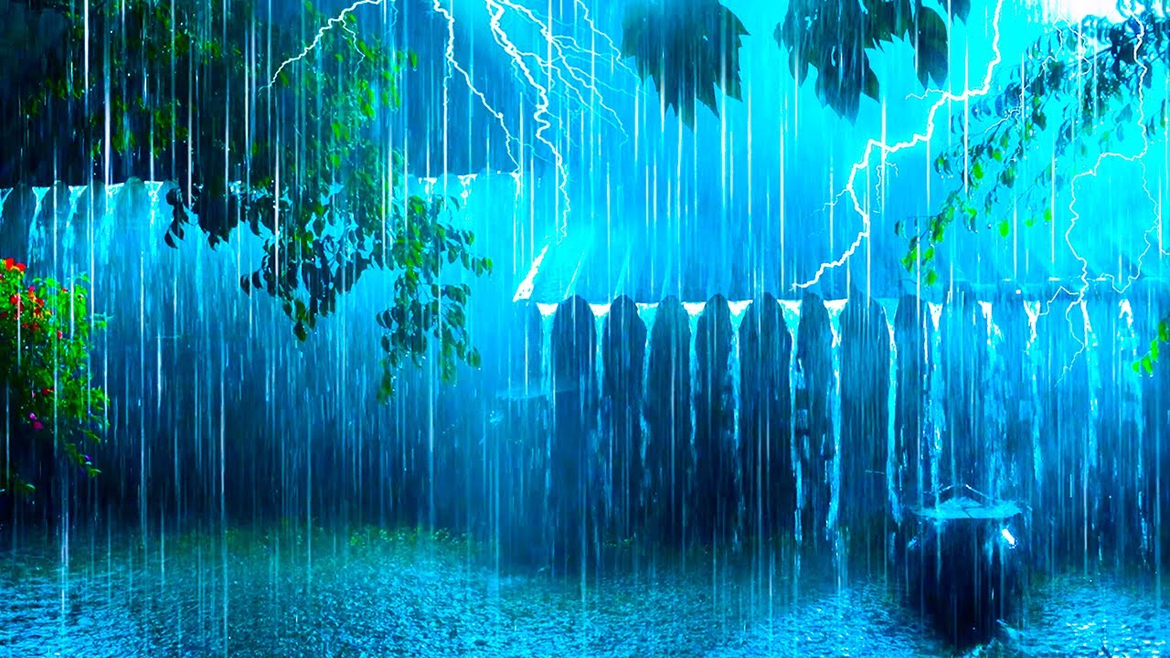 Relieve Stress to Sleep Deeply with Pounding Rain & Powerful Thunder on a Metal Roof of an Old Cabin