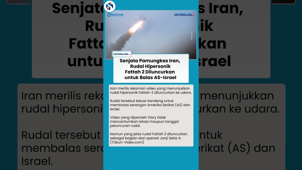RUDAL HIPERSONIK FATTAH 2 DILUNCURKAN IRAN! Senjata Pamungkas untuk Balas AS-Israel