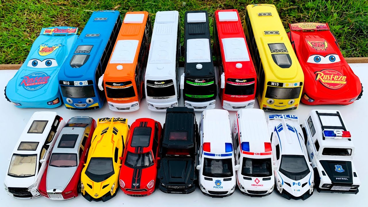 Mobil Mobilan Mcqueen, Bus tayo, Bus Basuri, Mobil Polisi, Mobil Ambulan, Mobil Balap, Damkar #7890