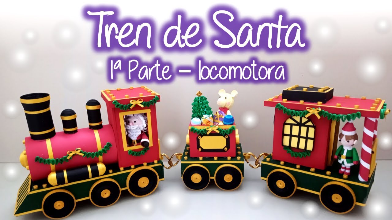 Tren navideño de Santa con filigrana (parte 1), Santa Christmas Train of Quilling