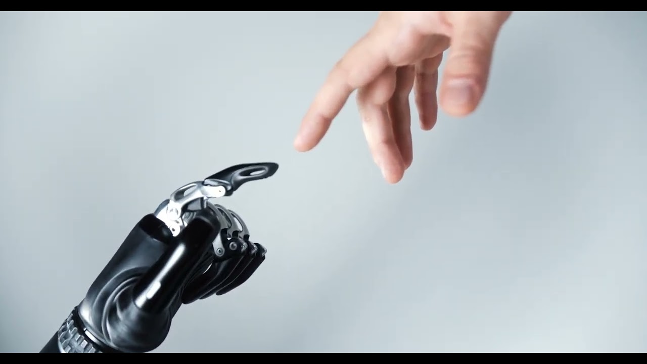 Robotic Hand Touching Human Hand - Stock Video Free To Use HD 4K