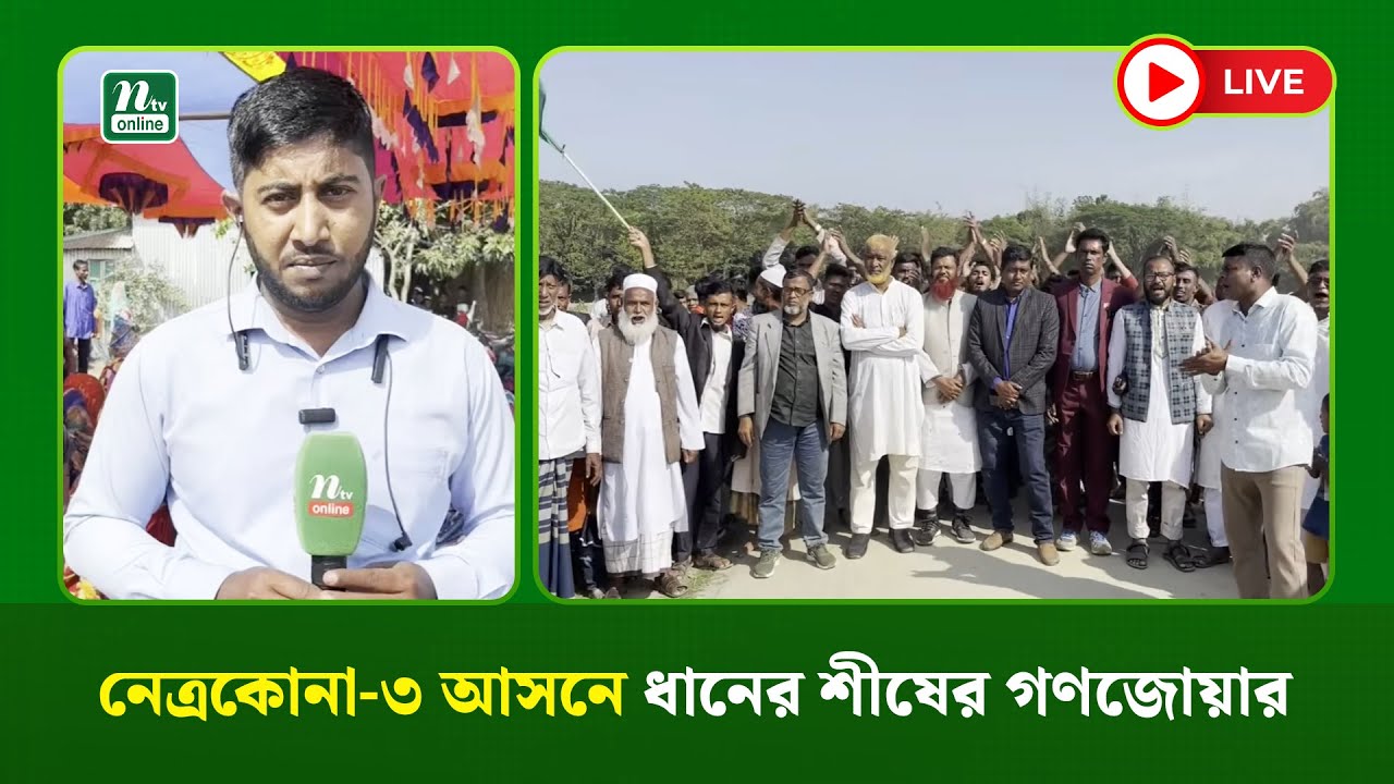 🔴LIVE : নেত্রকোনা-৩ আসনে ধানের শীষের গণজোয়ার