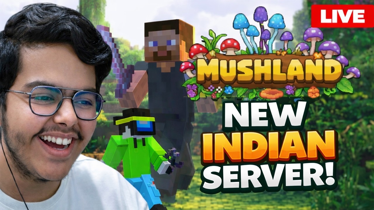 New Indian Minecraft Server. Everyone Can Join | play.mushland.in | Road To 200 | @FakeStarG