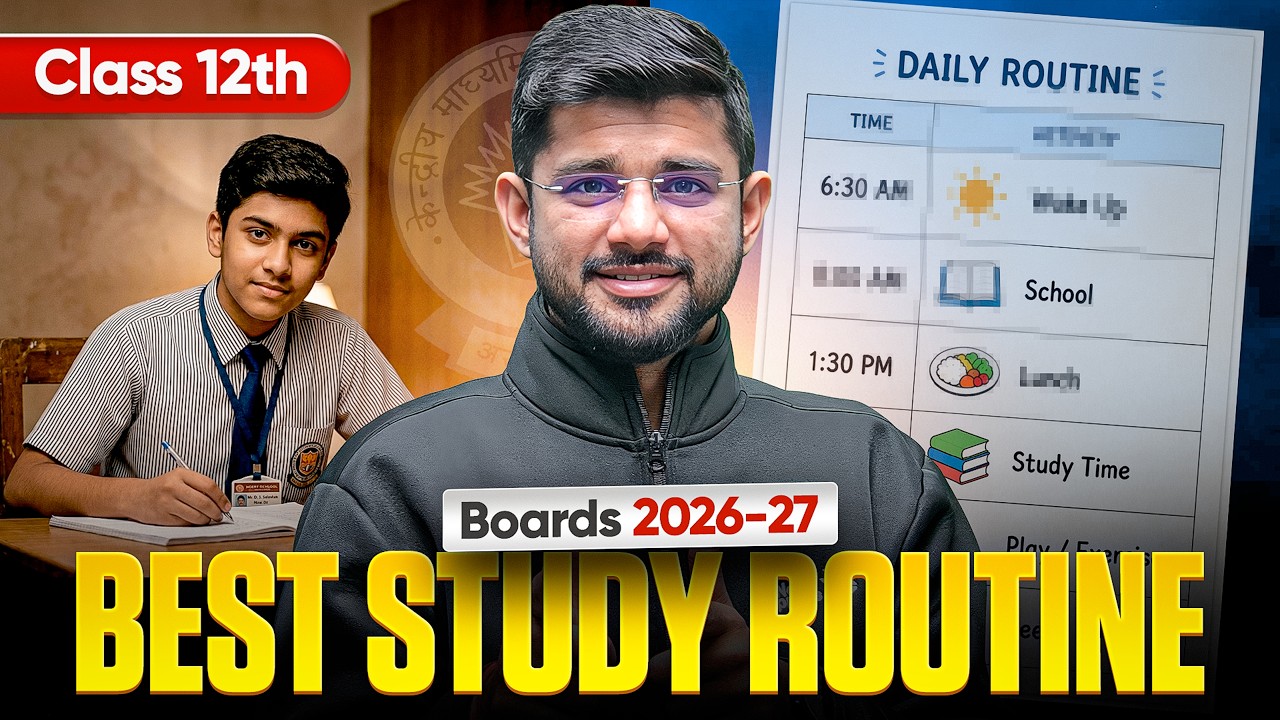 Best Study Routine for Class 12 Boards 2026-27🔥| 12th Toppers Time Table & Preparation Tips