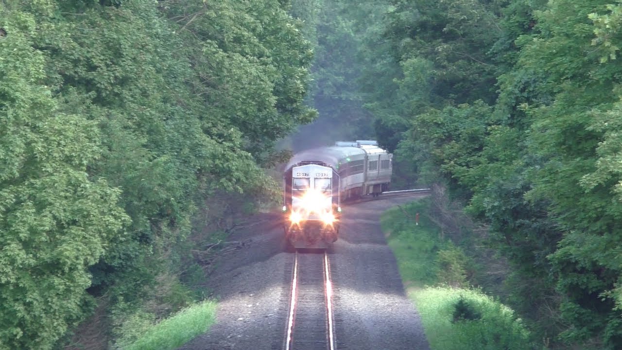 NJ Transit HD 60fps: Alstom PL42AC 4017 Leads Raritan Valley Line Train into North Branch (8/1/17)