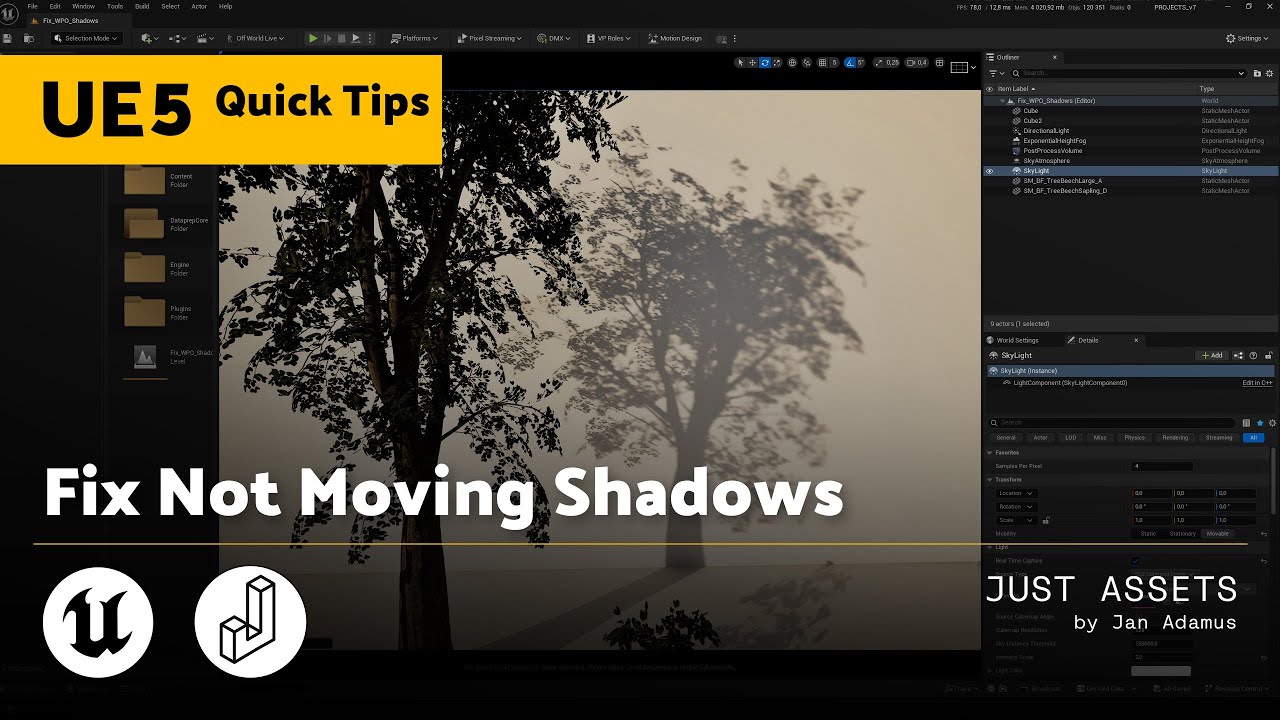 Unreal Engine Quick Tip | Fix Not Moving Shadows