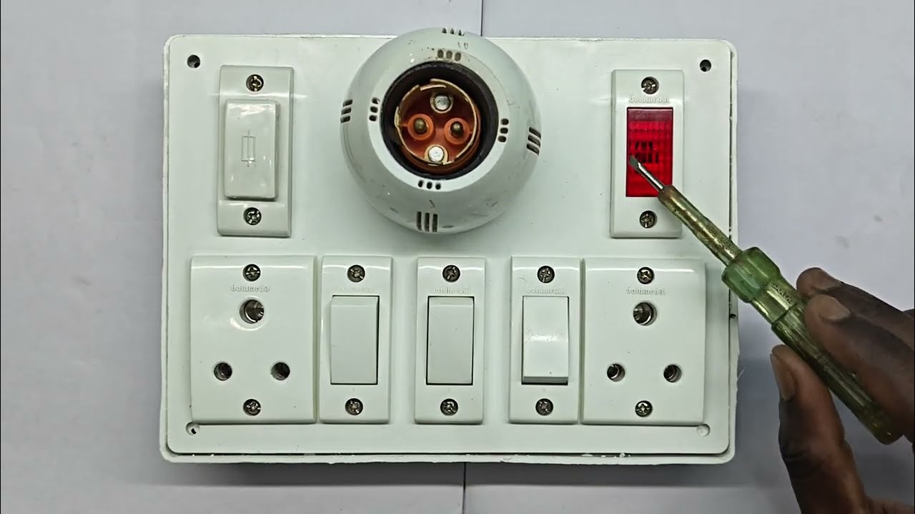 स्विच बोर्ड वायरिंग कनेक्शन कैसे करे! 3 switch 2 socket 1 holder 1 fuse 1 indicator connection! 