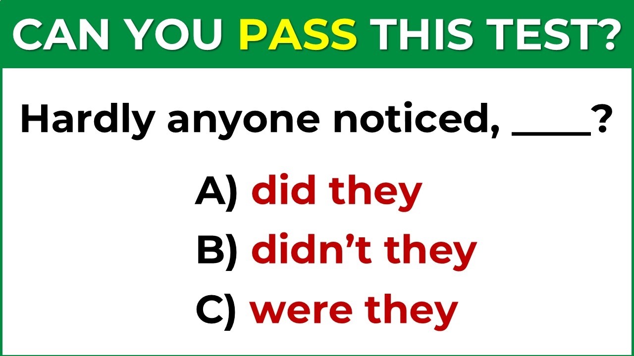 English Quiz Challenge: Only 5% Can Score 100%