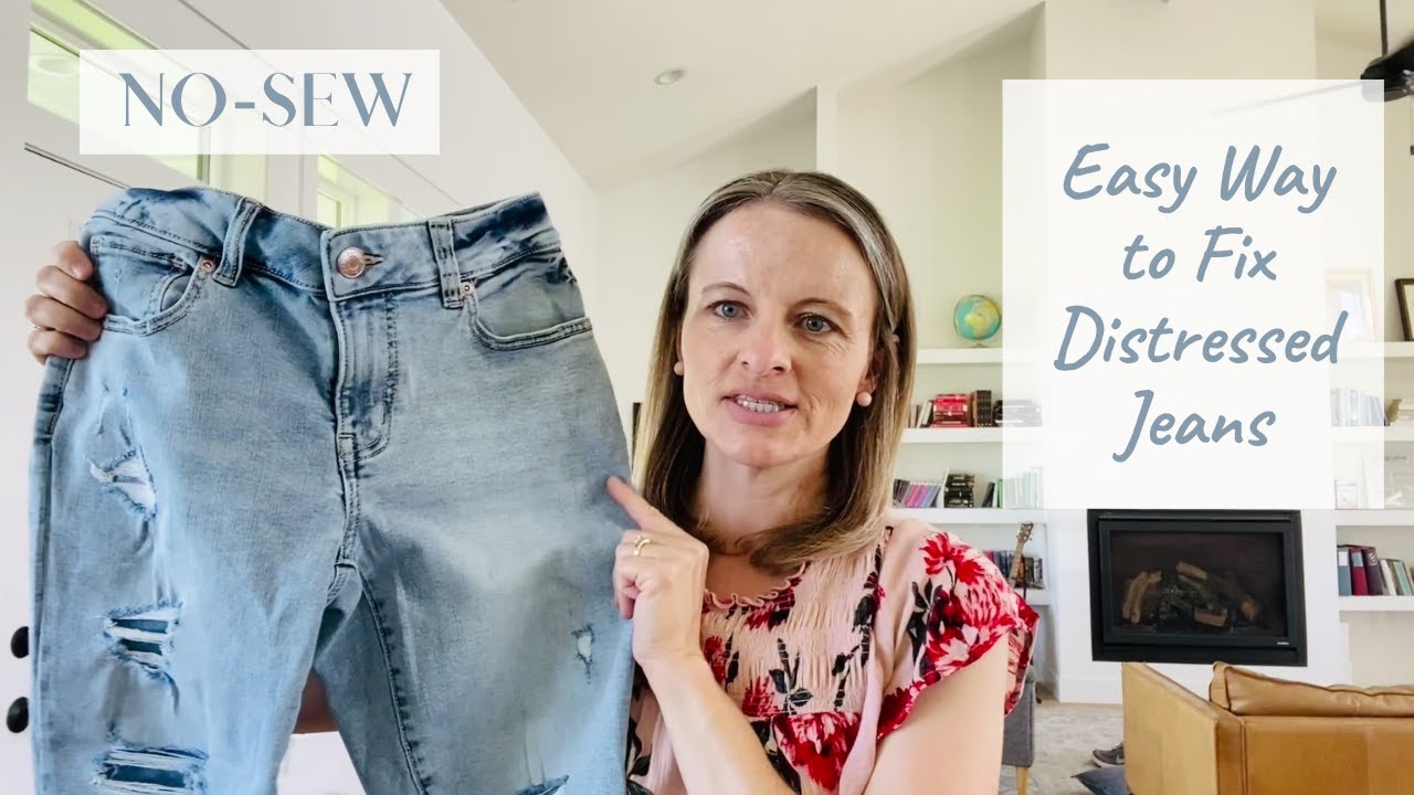 How to Fix Distressed Jeans that Ripped Too Much NO-SEW SOLUTION
