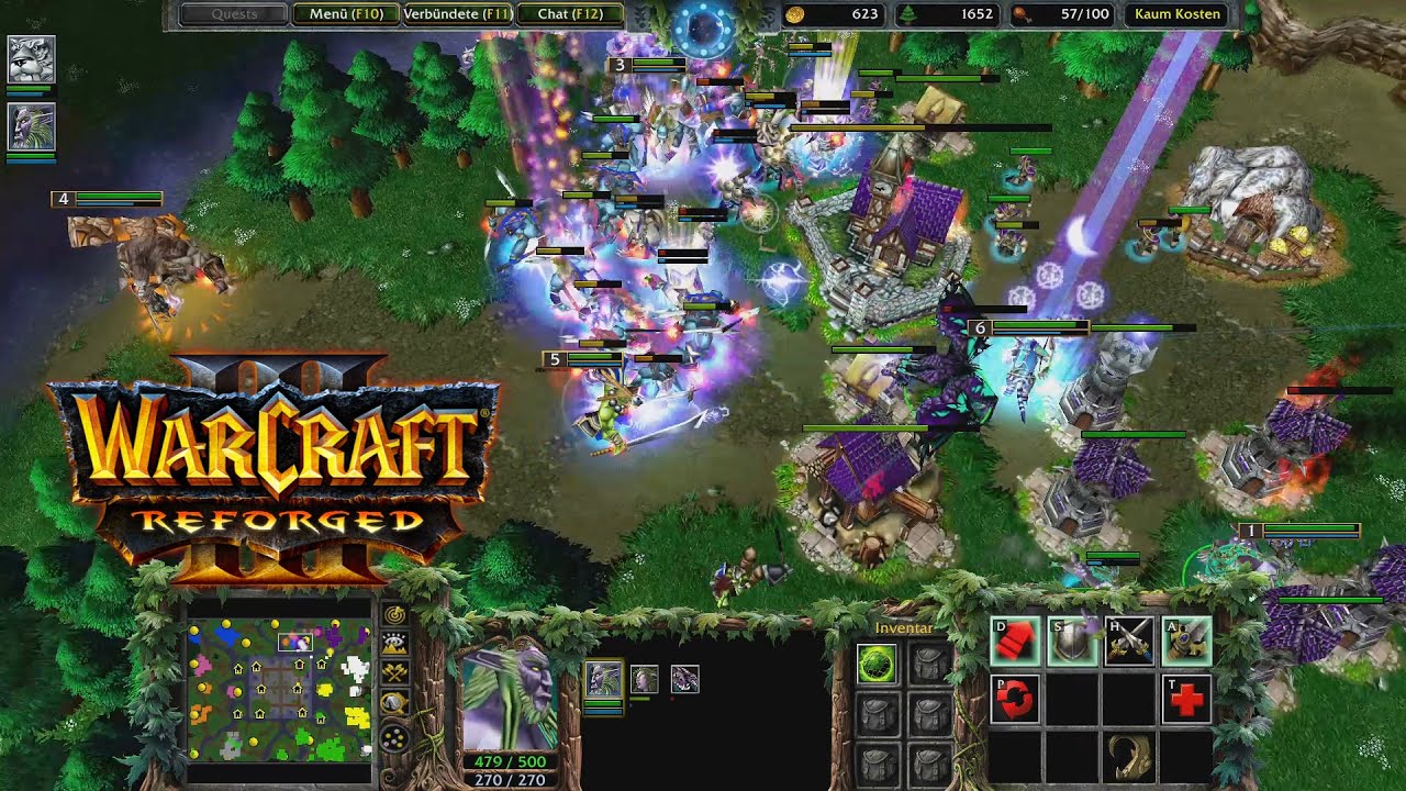 Priestess of the Moon - WC3 Nightelf 4v4 RT Game [Deutsch] Warcraft 3 Reforged | Full Gameplay
