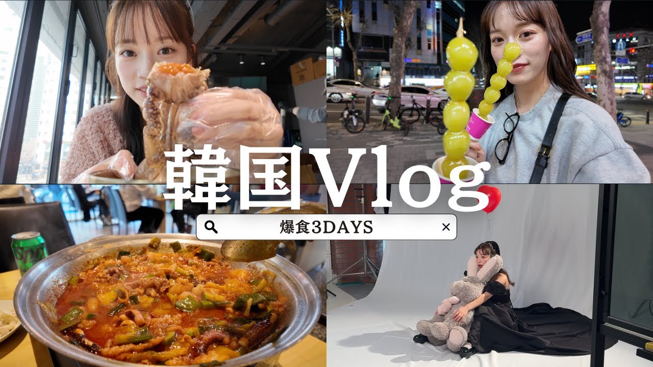 【韓国Vlog】食が幸せ！🇰🇷朝から夜まで食べまくりな３日間🍚