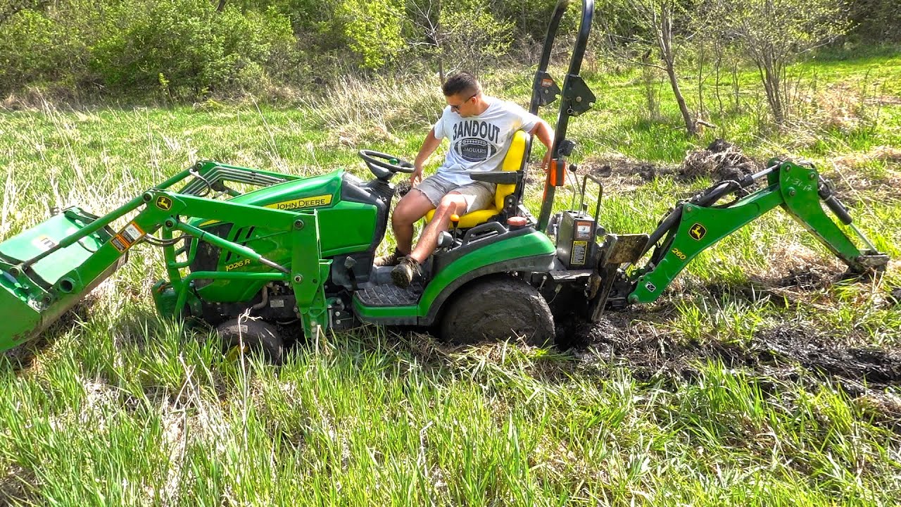 He got the John Deere Tractor Stuck! (Again)