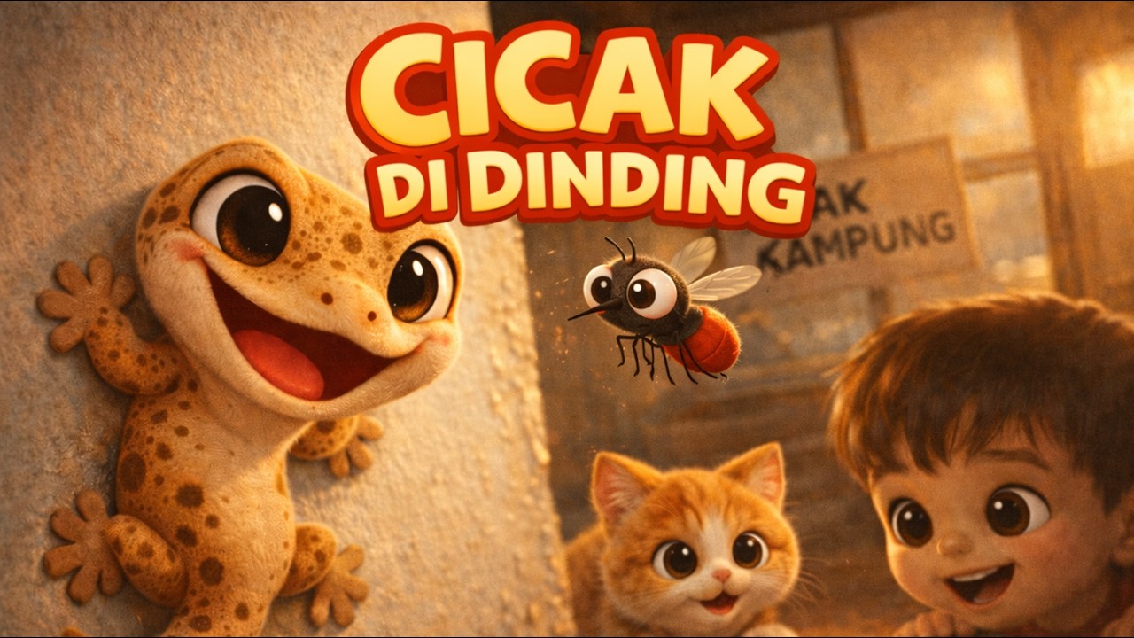 Cicak cicak di Dinding Diam diam Merayap Datang Seekor Nyamuk Hap Lalu di Tangkap, Lagu Edukasi Anak
