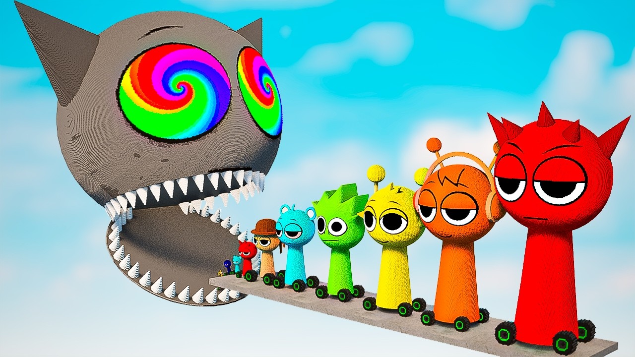 Big & Small Incredibox Sprunki CARS Vs Giant Gray Sprunki Mouth | TEARDOWN