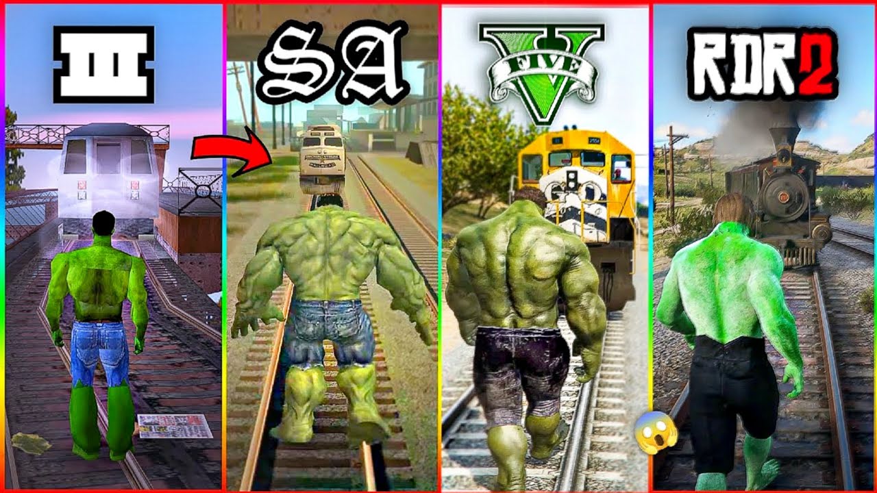 Сможет ли Халк остановить этот проклятый поезд в играх GTA и RDR?
