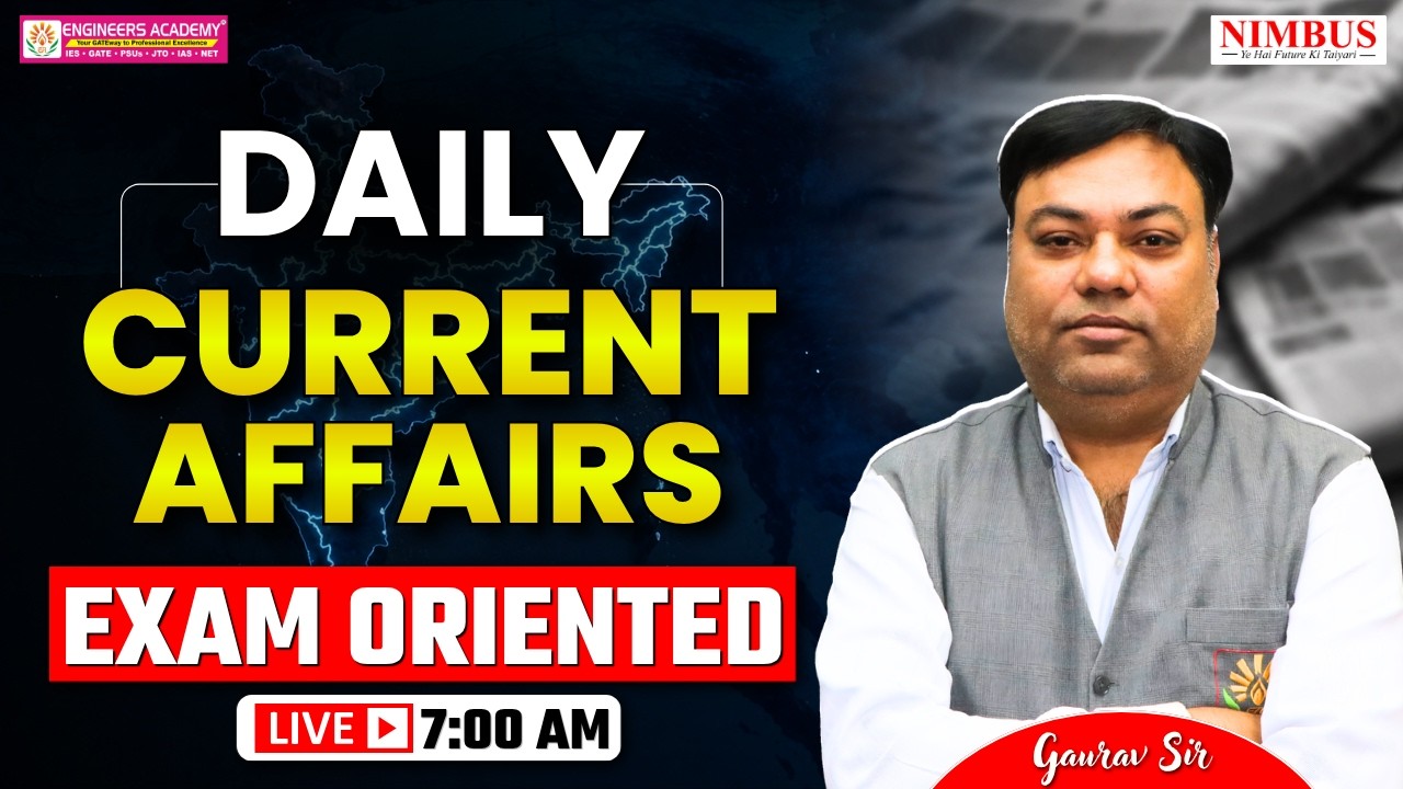 🔴 Daily Current Affairs LIVE | 7:00 AM | Today's Most Important News & MCQs