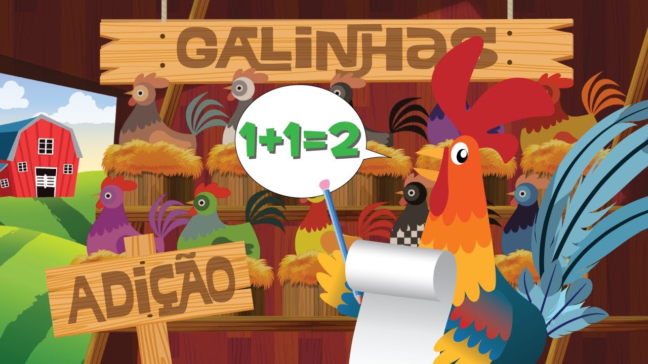 MÚSICA DA SOMA 1+1=2 (ADIÇÃO) - CRIAR GALINHAS - CRIANÇAS INTELIGENTES - JP KIDS