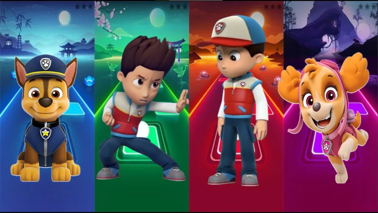Marshall VS Paw Patrol VS Ryder VS Rubble - Tiles Hop EDM Rush8