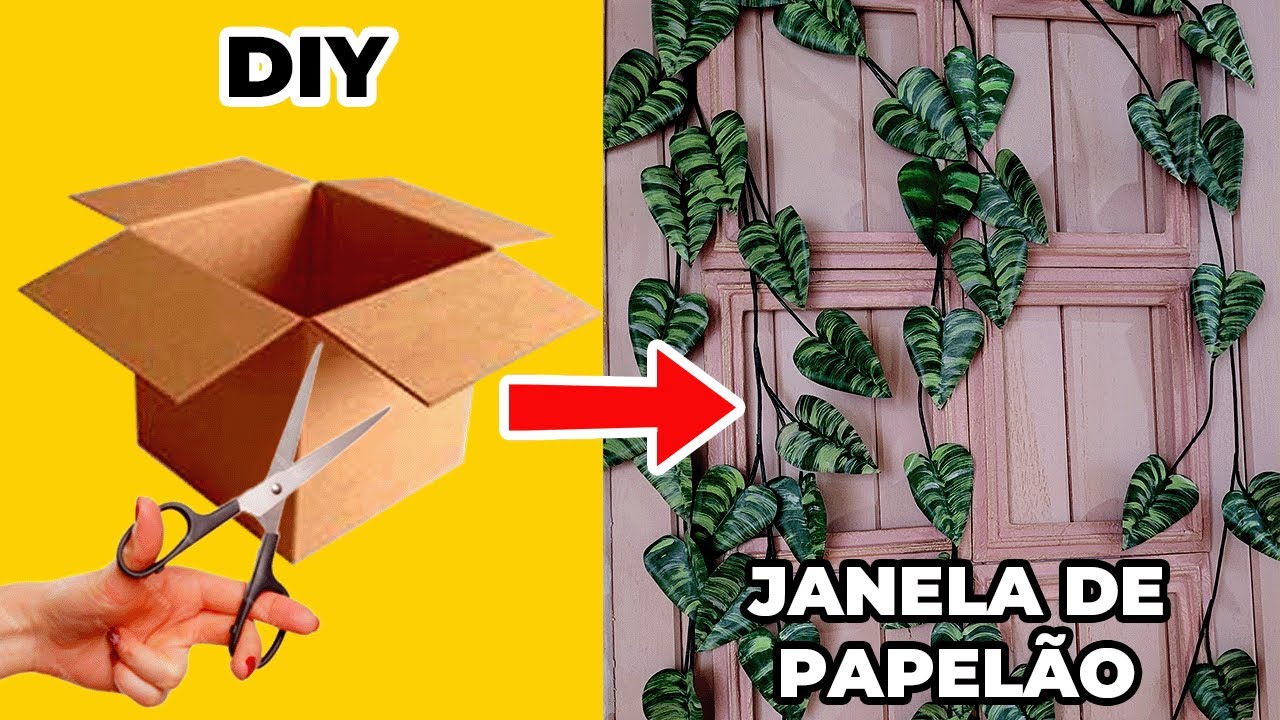 JANELA DECORATIVA FEITA DE PAPELÃO – DIY FÁCIL E SURPREENDENTE!