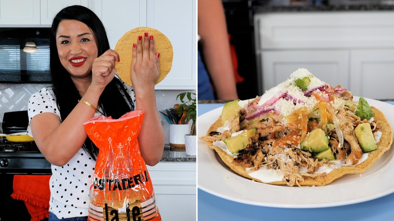 HOW TO MAKE THE BEST GIANT MEXICAN CHICKEN TOSTADAS RECIPE | VIEWS ON THE ROAD
