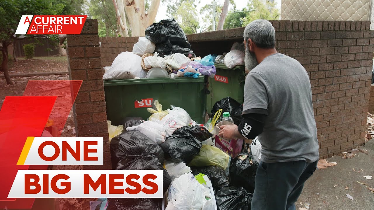 Council claims public housing block's bins are too full to empty | A Current Affair