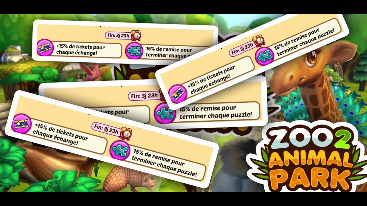 Zoo 2 Animal Park #58 L'Evenvement Ticket, pièces de puzzle