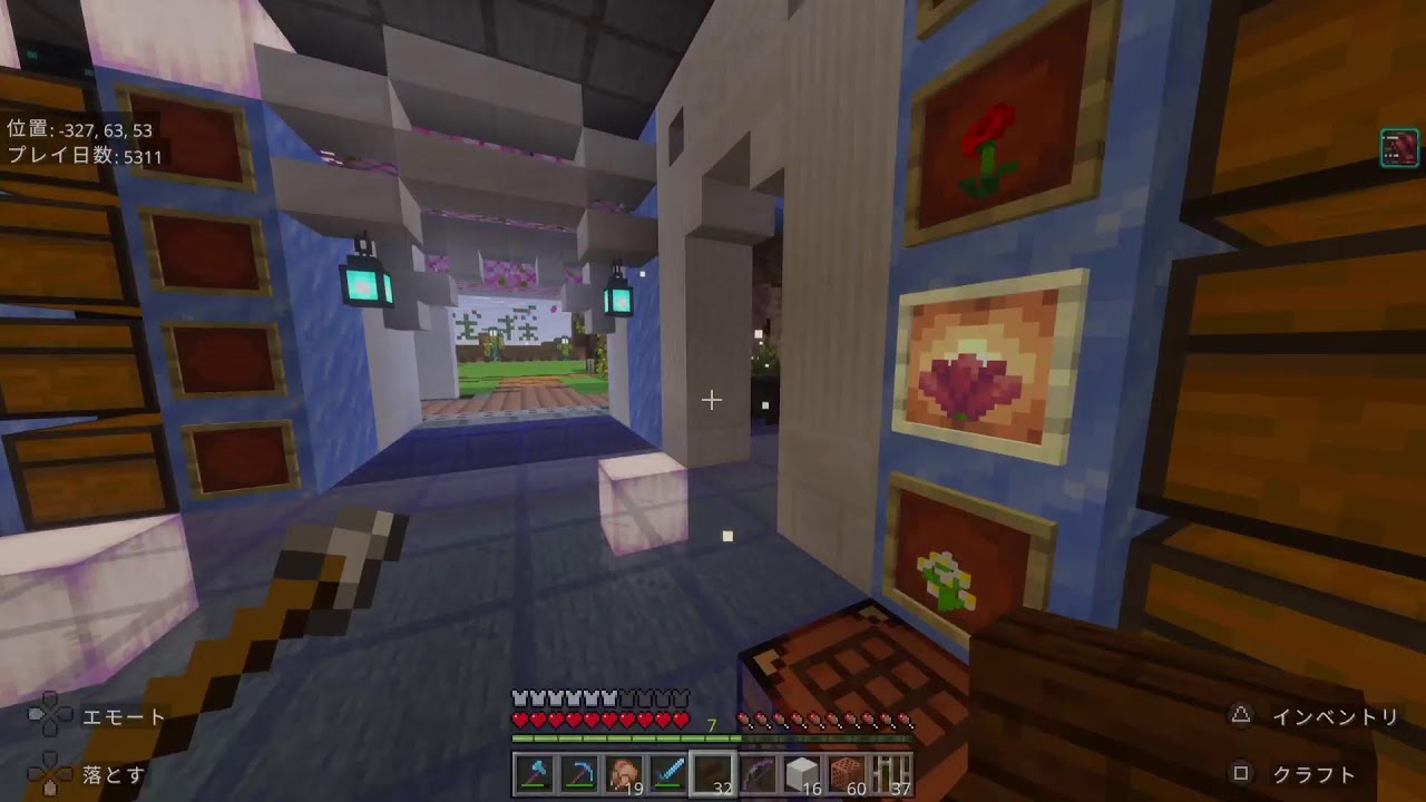 山ノ上のお屋敷造り、キッチン周り　MINECRAFT