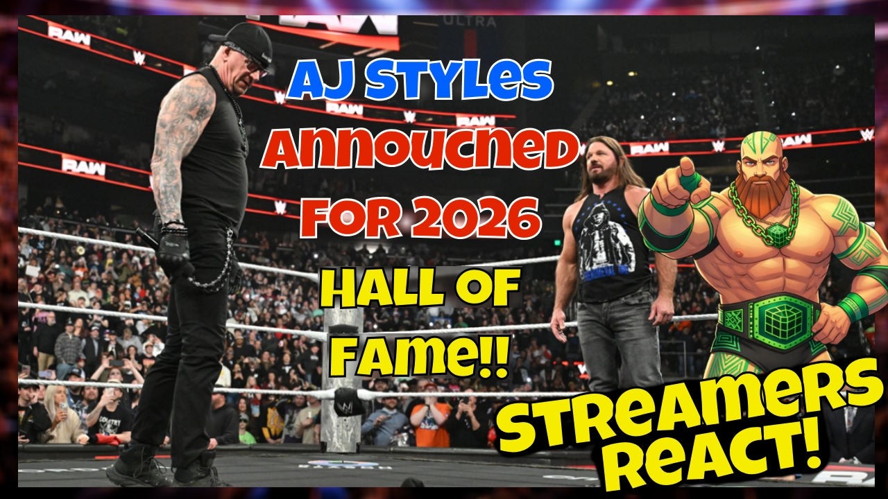 Streamers React! AJ Styles hall of fame announcment! MEGA Compilation!! #wwe #ajstyles #wrestling