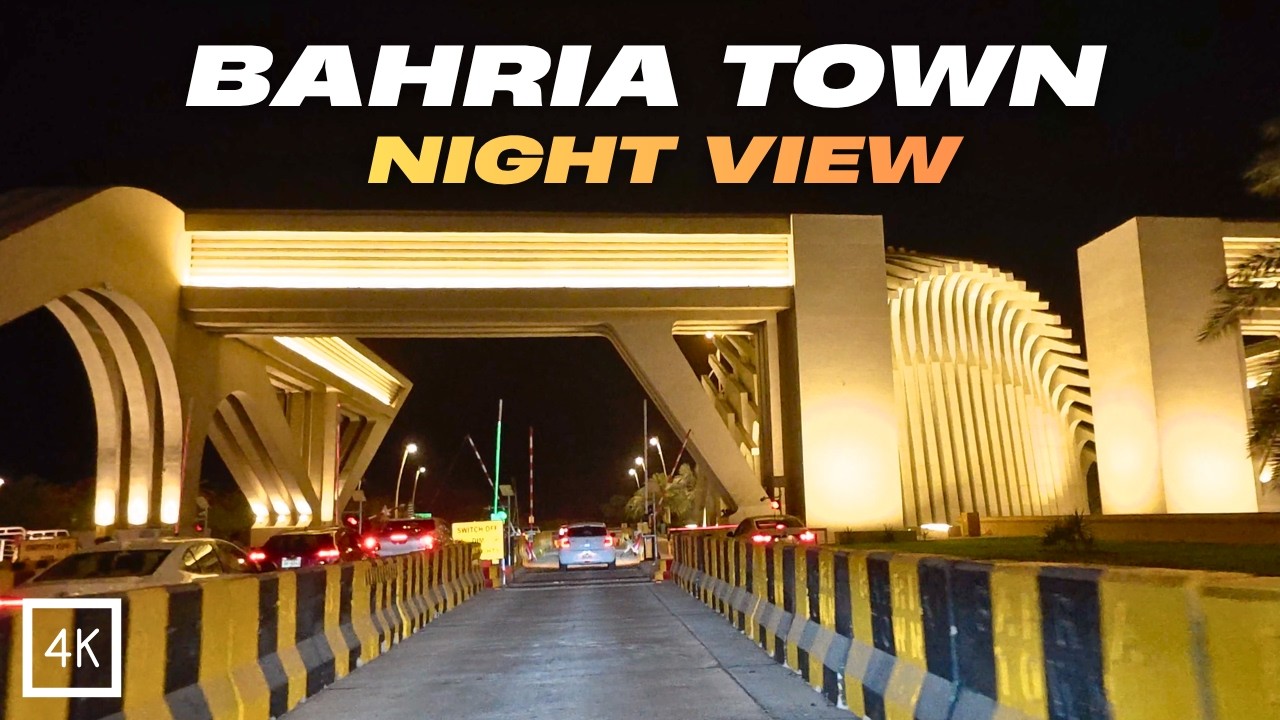 Night View of Bahria Town Karachi - Pakistan Street View In 4K