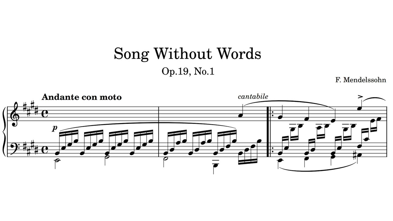Felix Mendelssohn - Song Without Words, Op.19, No.1 [Yunchan Lim]