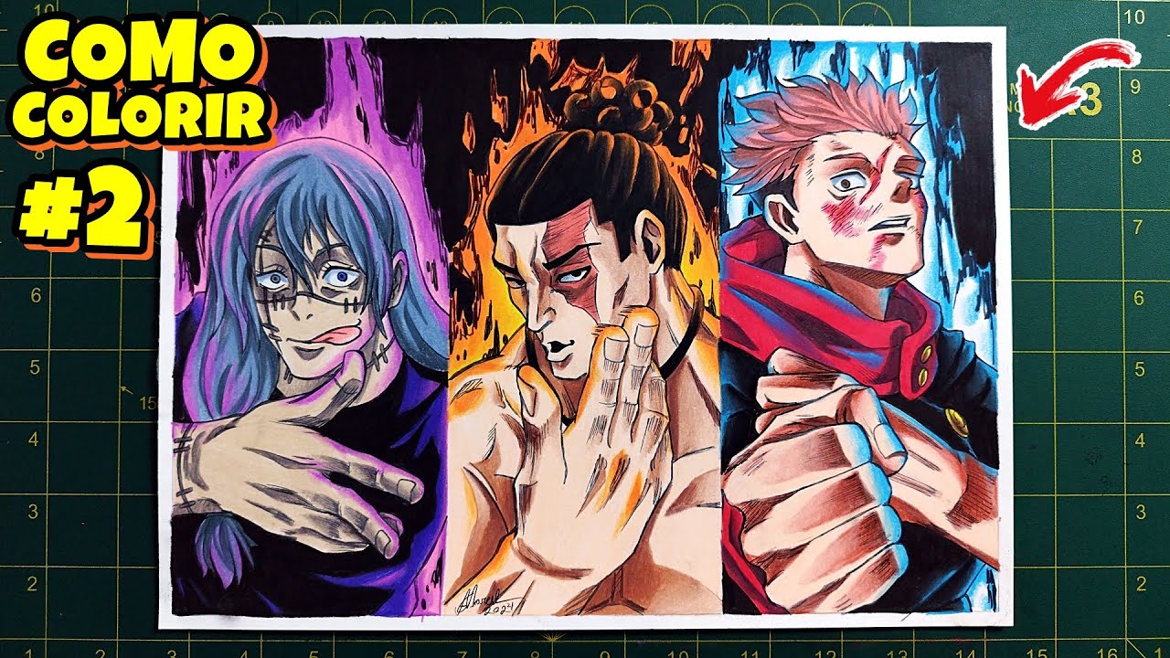 TRIO JUJUTSU! Como desenhar o Itadori / Mahito  / Todo passo a passo #2