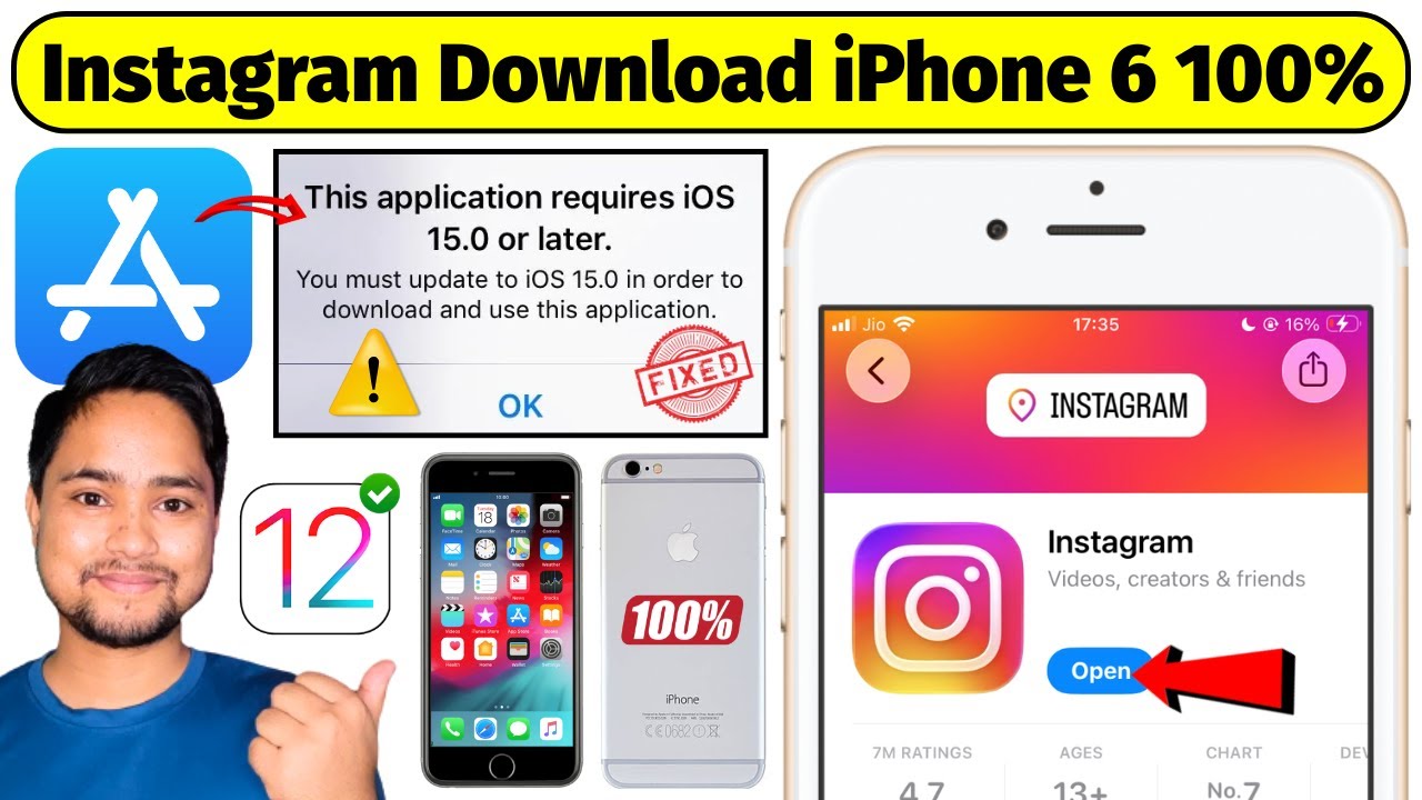 😎iphone 6 me instagram kaise download kare | iphone 6 me instagram kaise chalaye | instagram ios 12