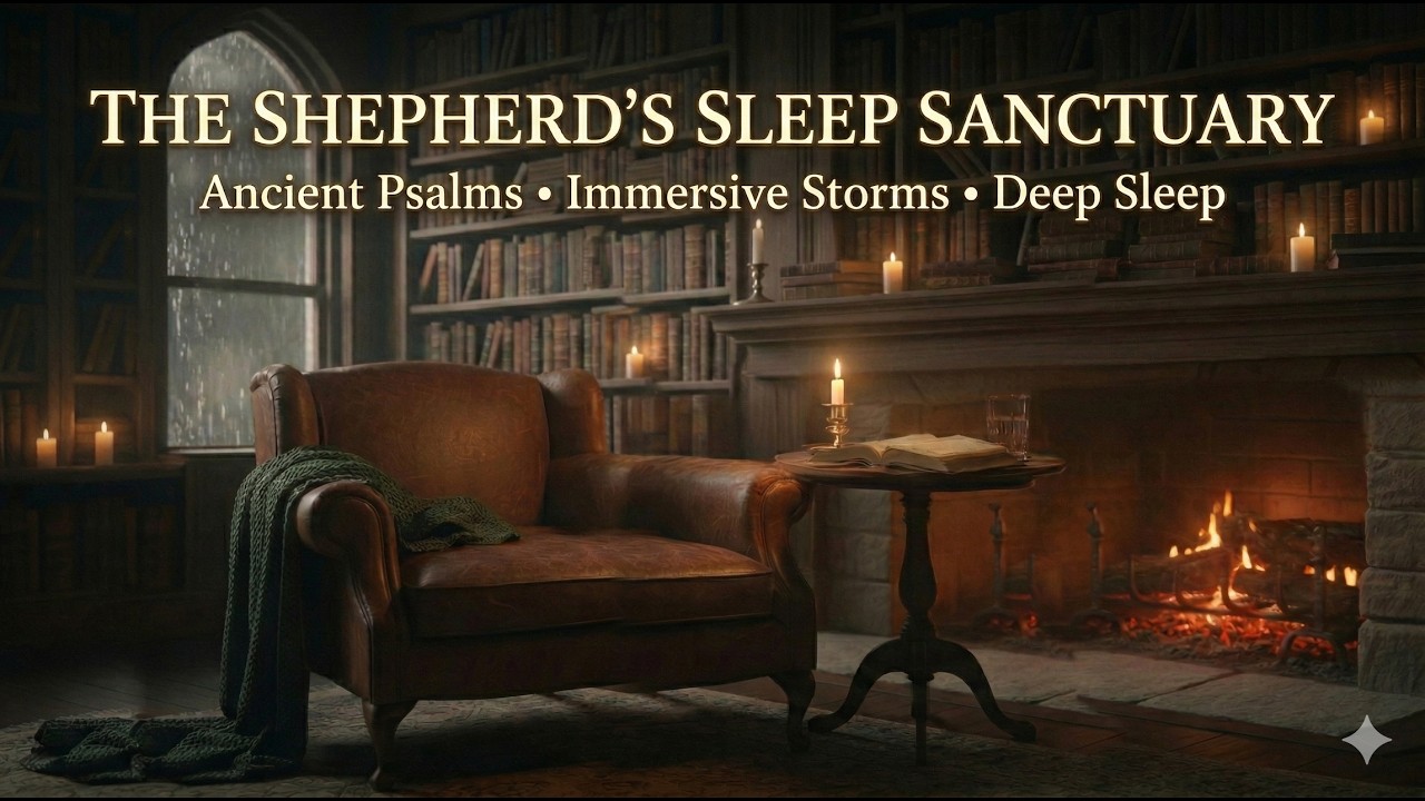 8 Hours of Psalms of Strength & Stormy Rain | Deep Sleep Bible Meditation | Psalm 91, 46, 27